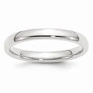 10k White Gold 3mm Standard Comfort Fit Wedding Band Ring