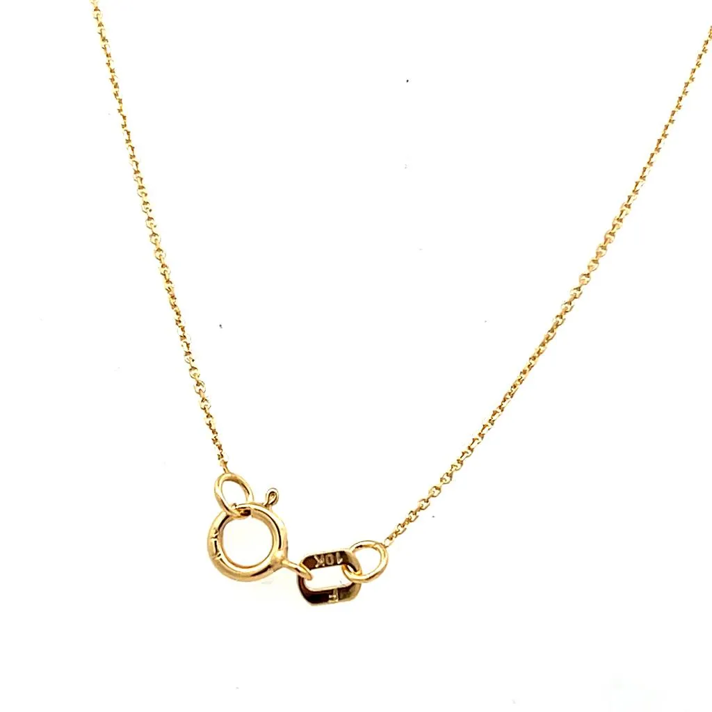 10K Yellow Gold 0.03ctw Quilted Diamond Heart Necklace