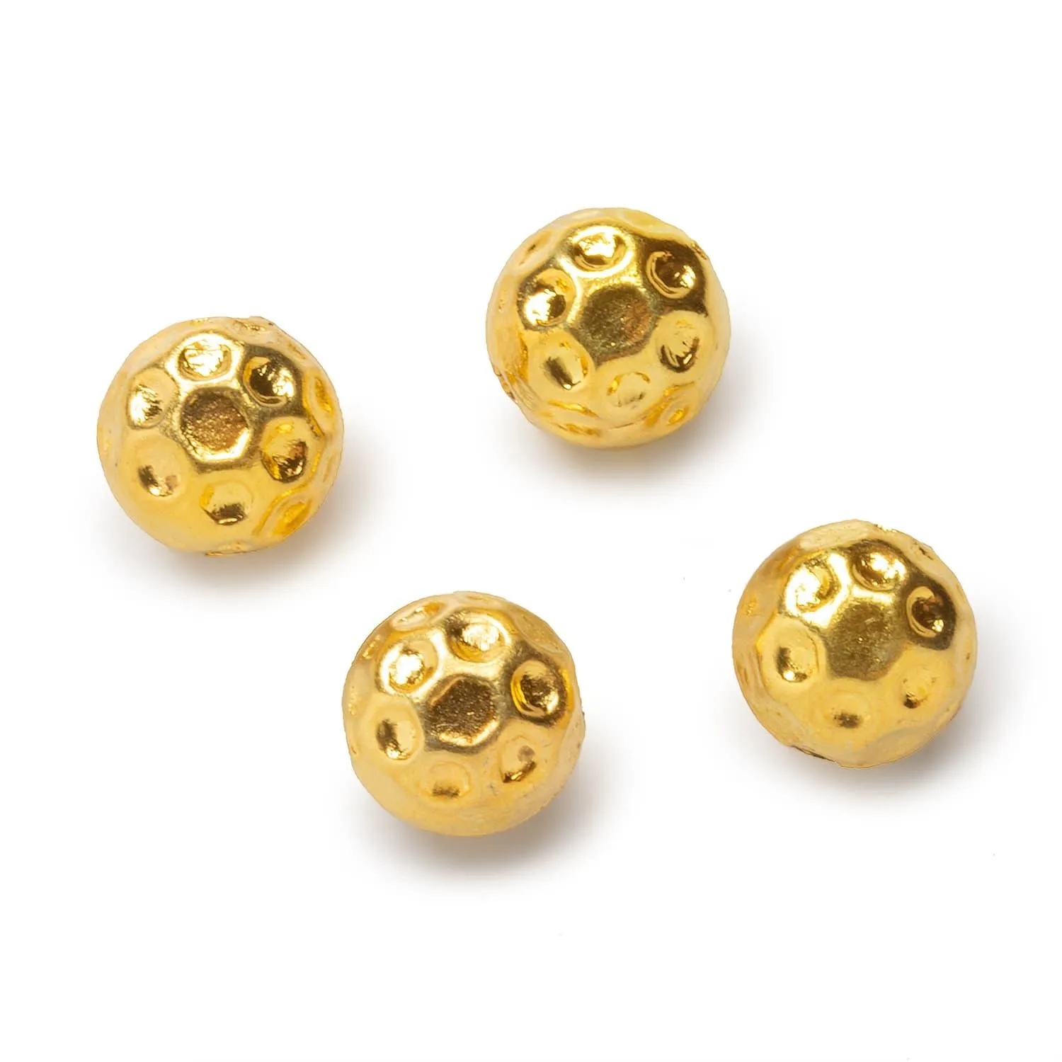 10mm Gold Plated Copper Round Beads 4 Pieces