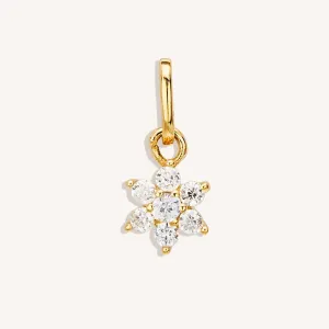 14k Gold Lotus Flower Diamond Necklace Pendant