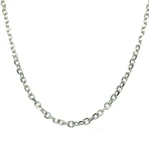 14K White Gold 1.5mm Adjustable Length Cable Chain Necklace