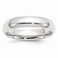 14k White Gold 5mm Standard Comfort Fit Wedding Band Ring