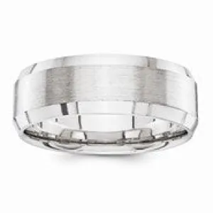 14k White Gold Satin Finish 7mm Wedding Band Ring