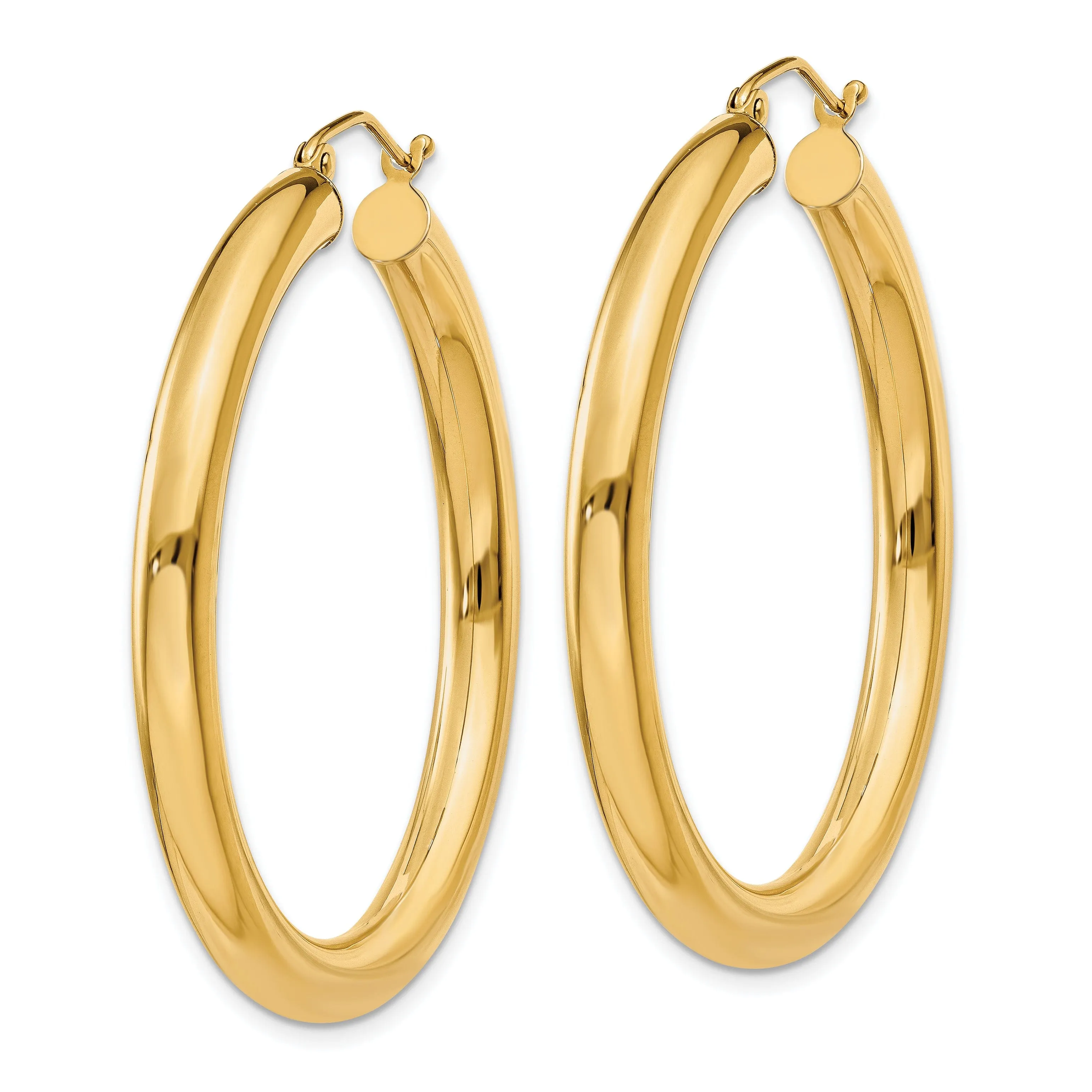 14k Yellow Gold 4MM Lightweight Round Earrings