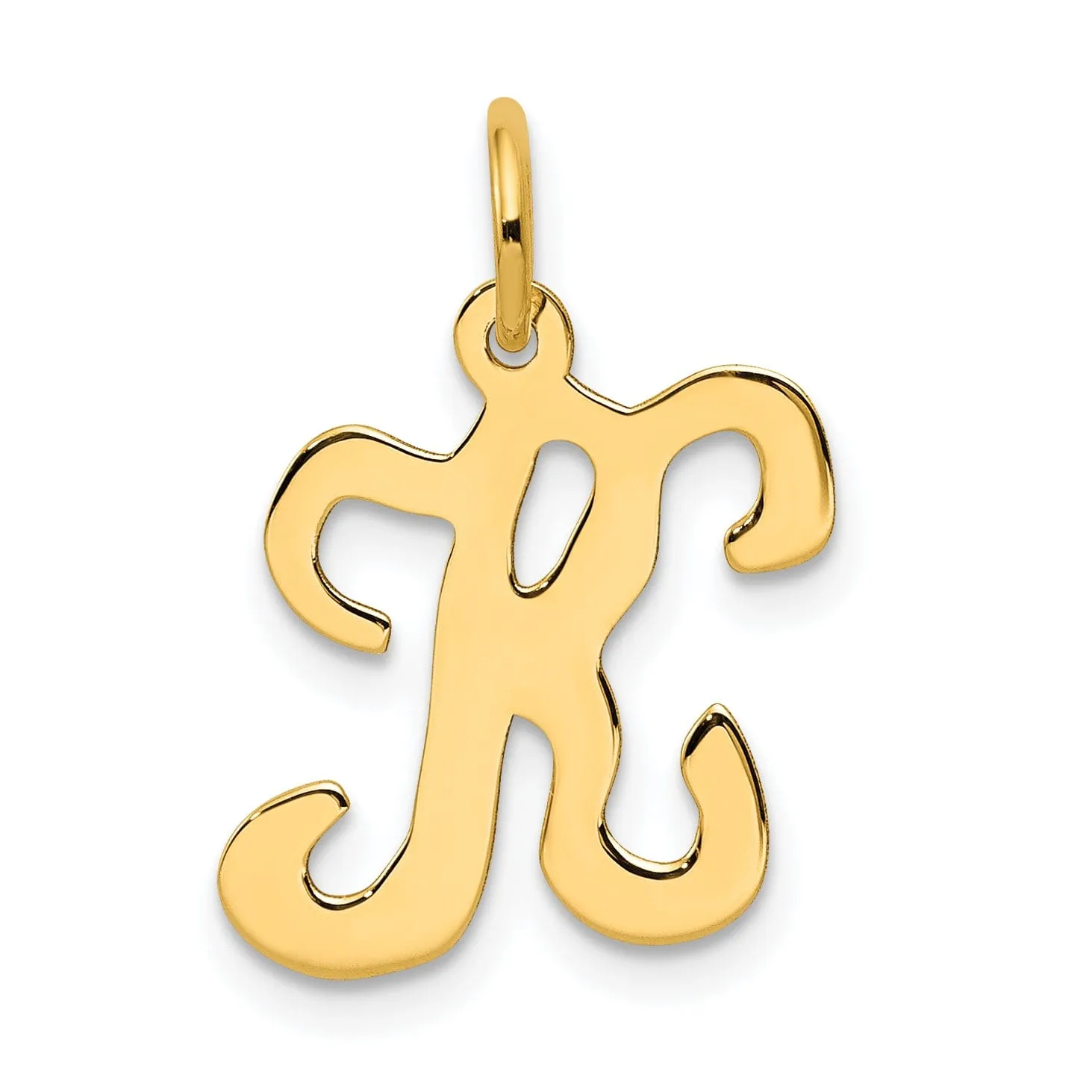 14k Yellow Gold Polished Fancy Initial K Charm