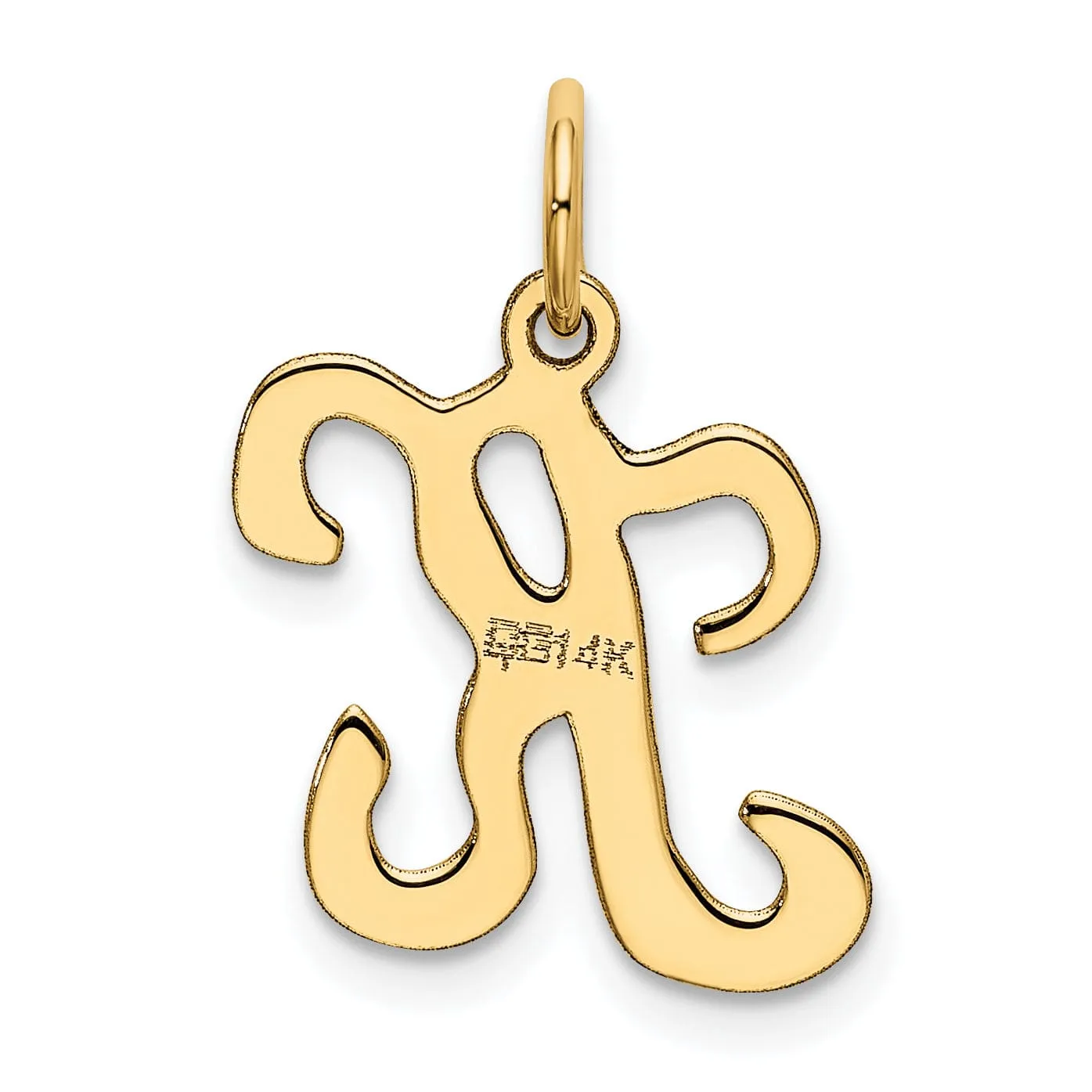 14k Yellow Gold Polished Fancy Initial K Charm