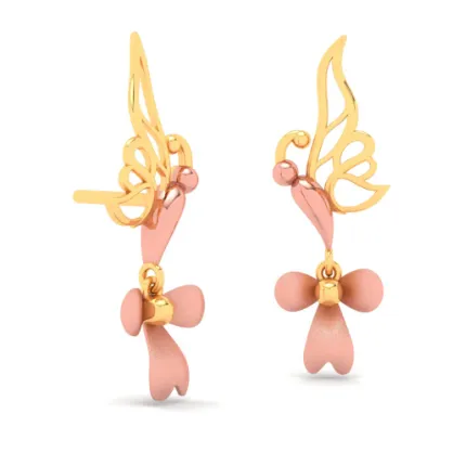 22k Modern And Stylish Gold Earrings Design