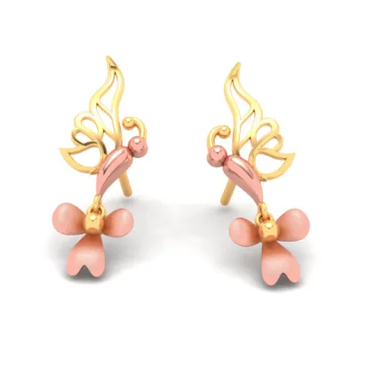 22k Modern And Stylish Gold Earrings Design