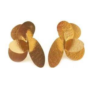 3D Petal Earrings - Gold