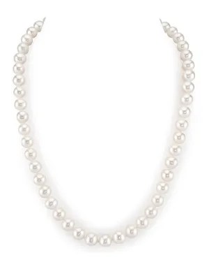 8.0-8.5mm White Freshwater Pearl Necklace - AAAA Quality