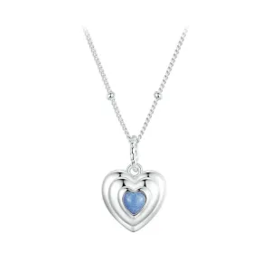 925 Sterling Silver Luminous Heart Pendant Necklace for Women Valentine's Day Gift Anniversary Fine Jewelry Gift