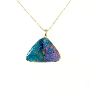 9K Yellow Gold Opal Pendant -20634674