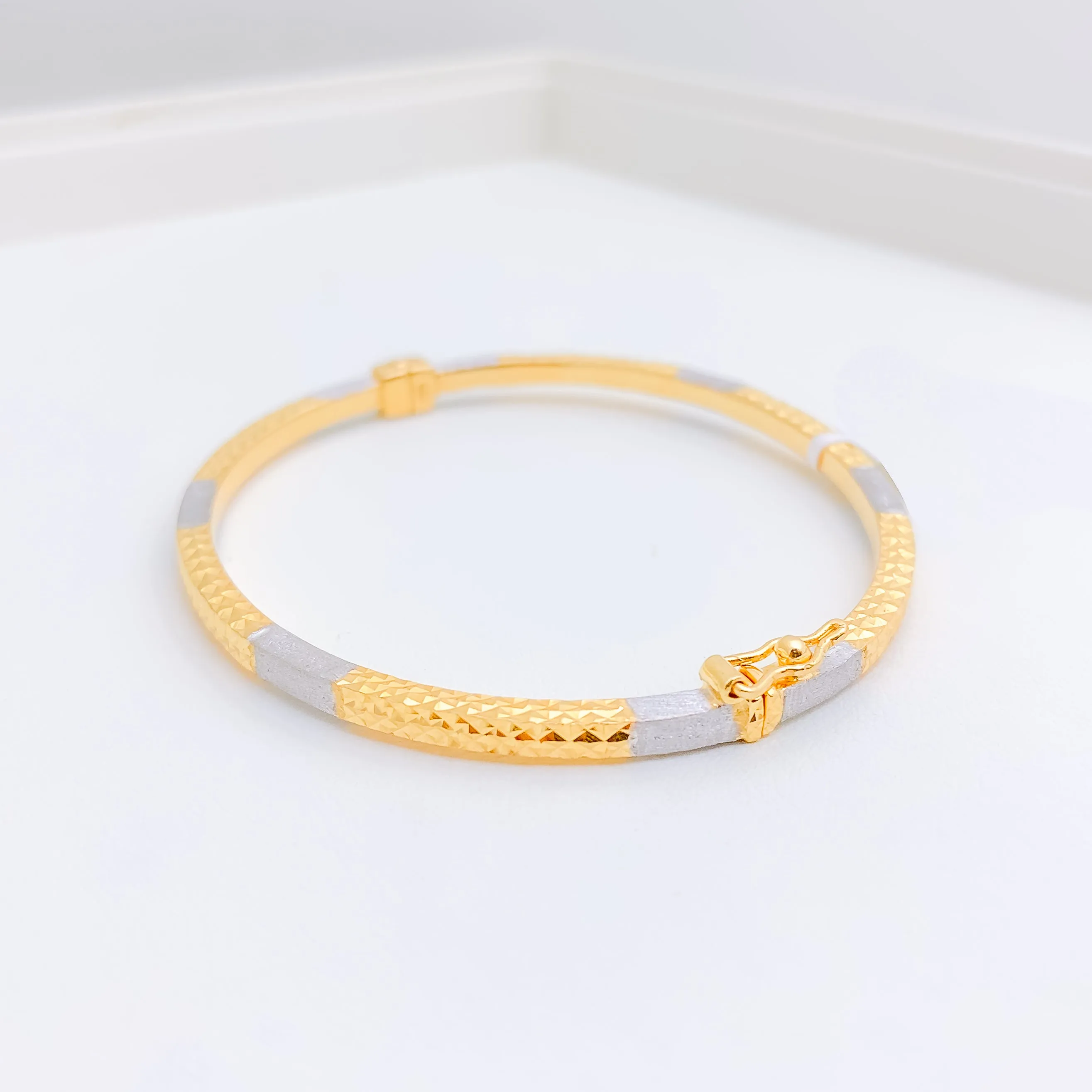 Attractive Two Tone Bangle Bracelet