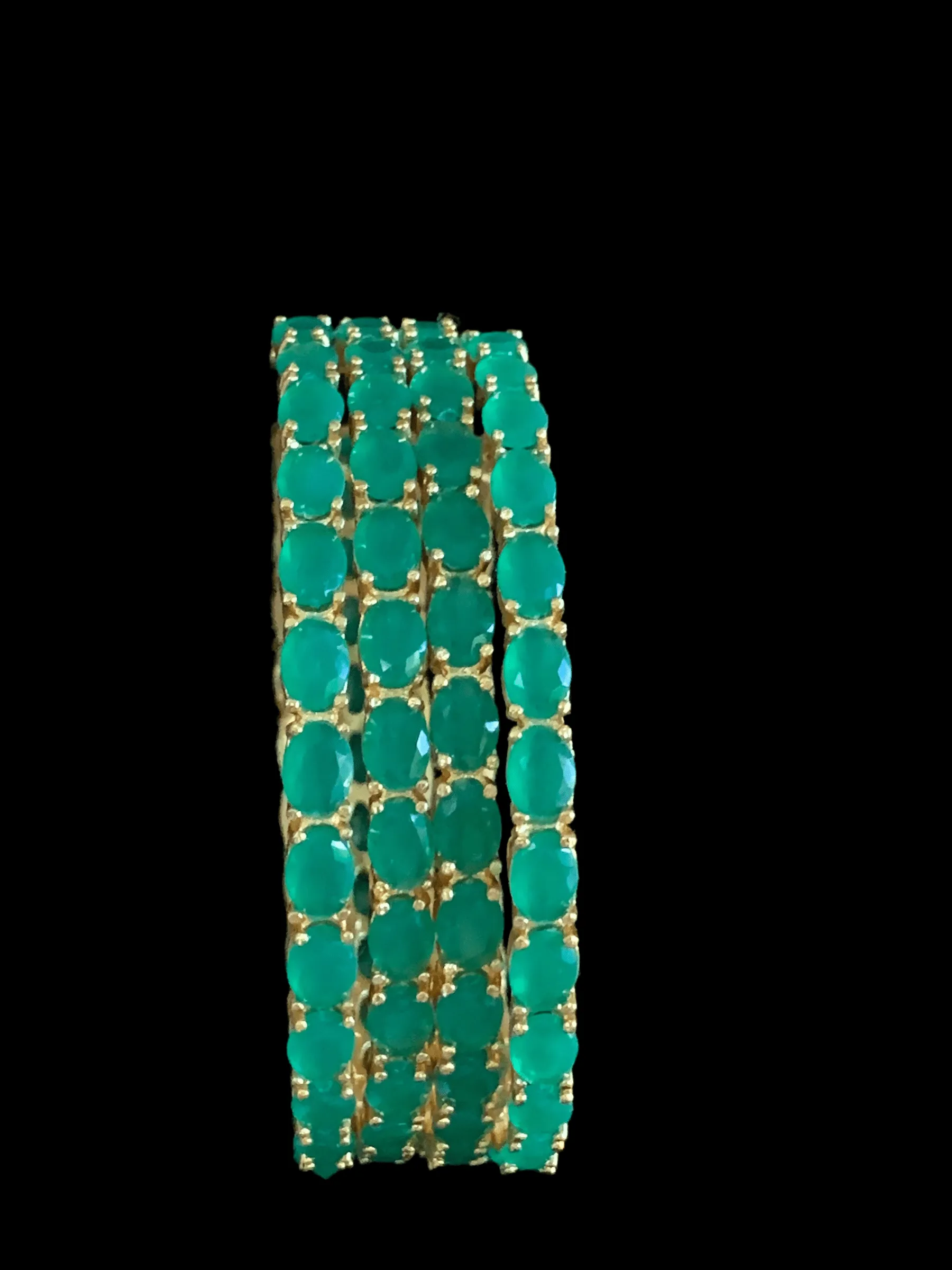 B58 Green or emerald cz bangles ( READY TO SHIP )