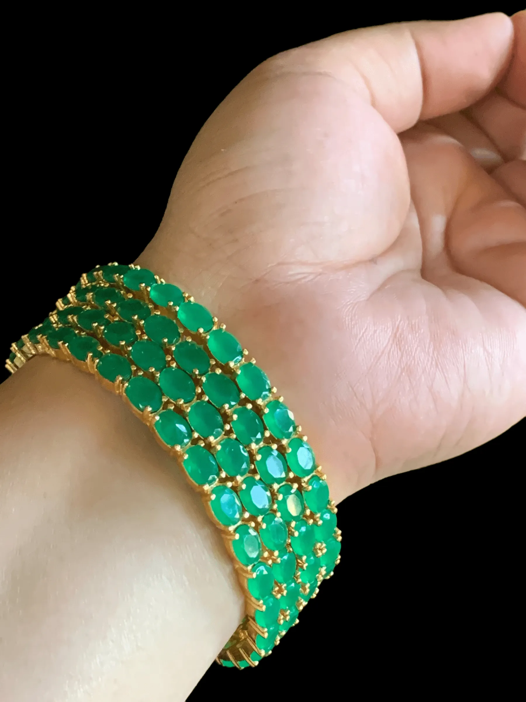 B58 Green or emerald cz bangles ( READY TO SHIP )