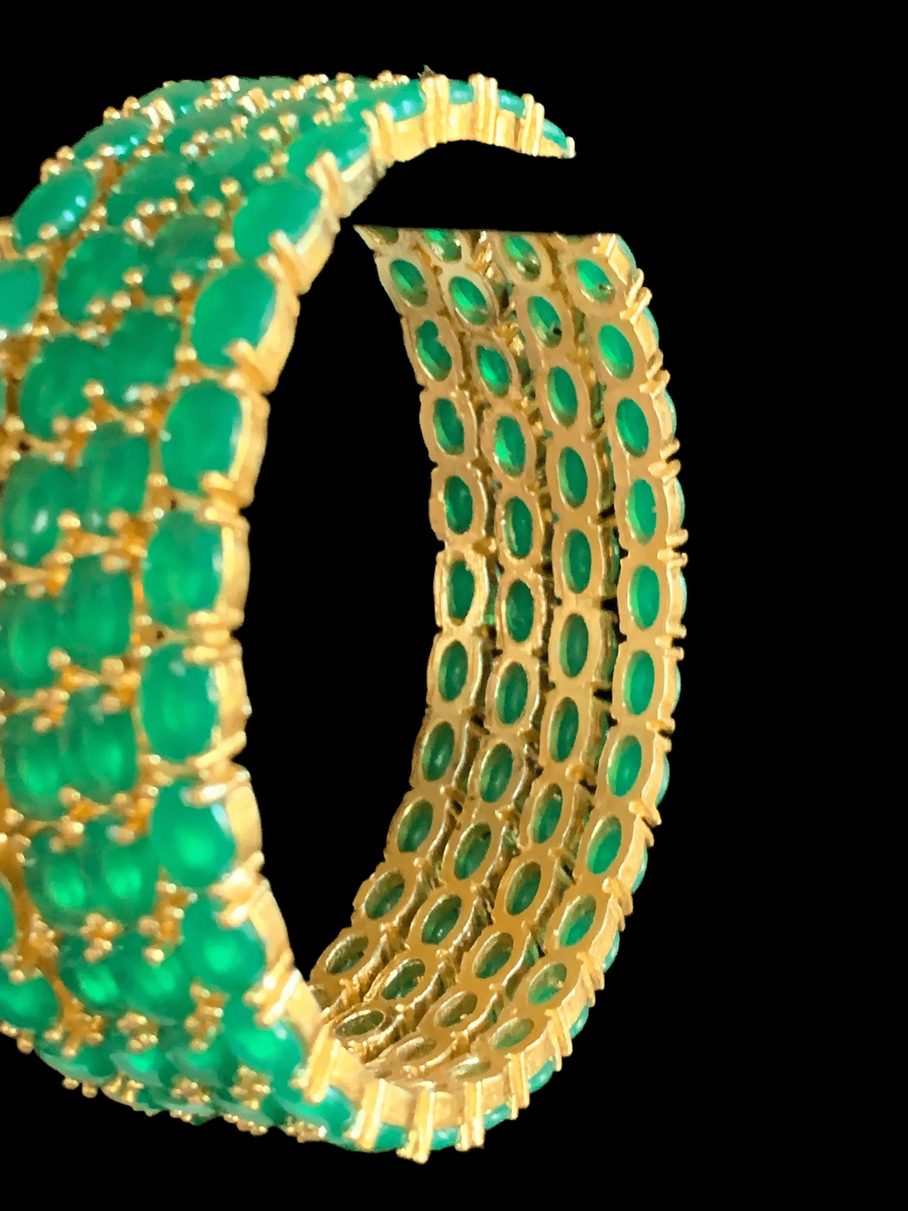 B58 Green or emerald cz bangles ( READY TO SHIP )