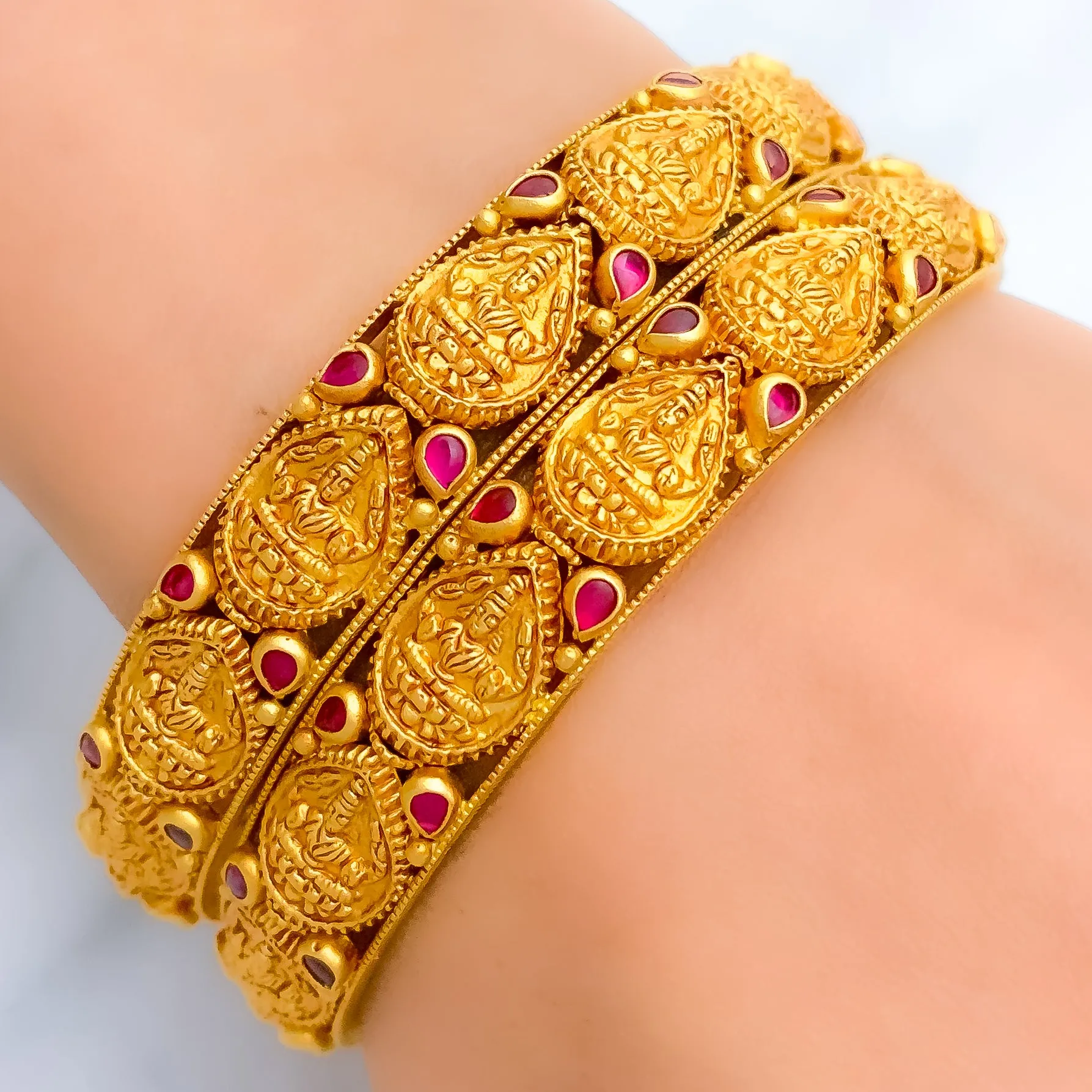 Beautiful Oxidized Temple Bangles