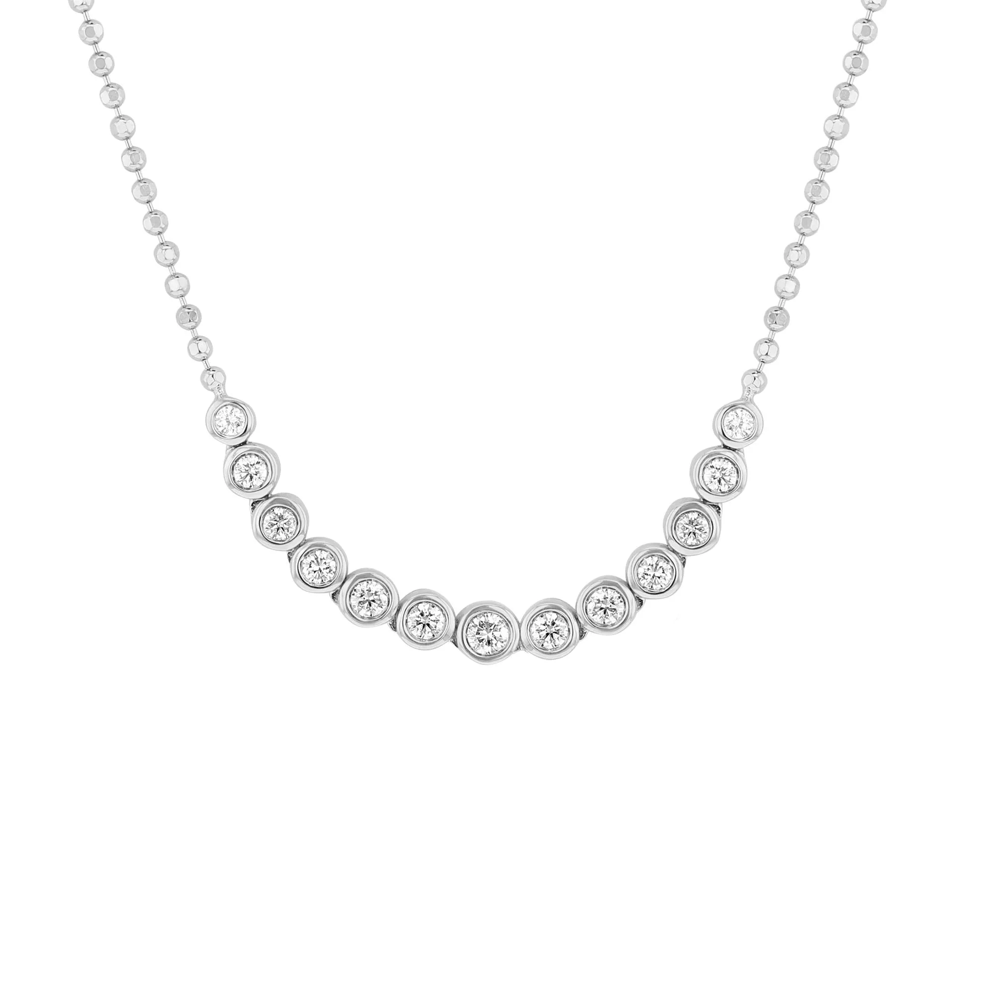 Bianca Beaded Bezel Diamond Necklace