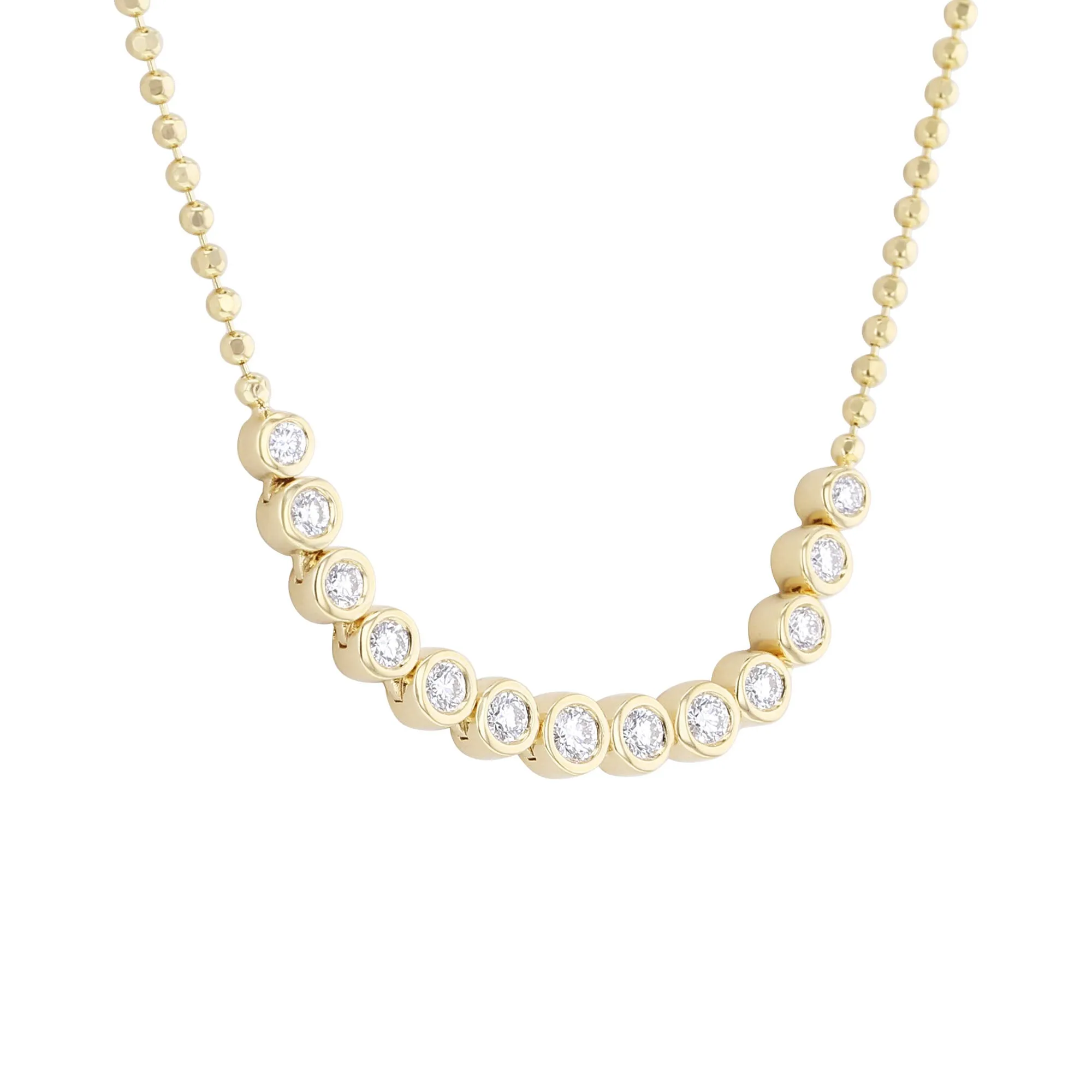 Bianca Beaded Bezel Diamond Necklace