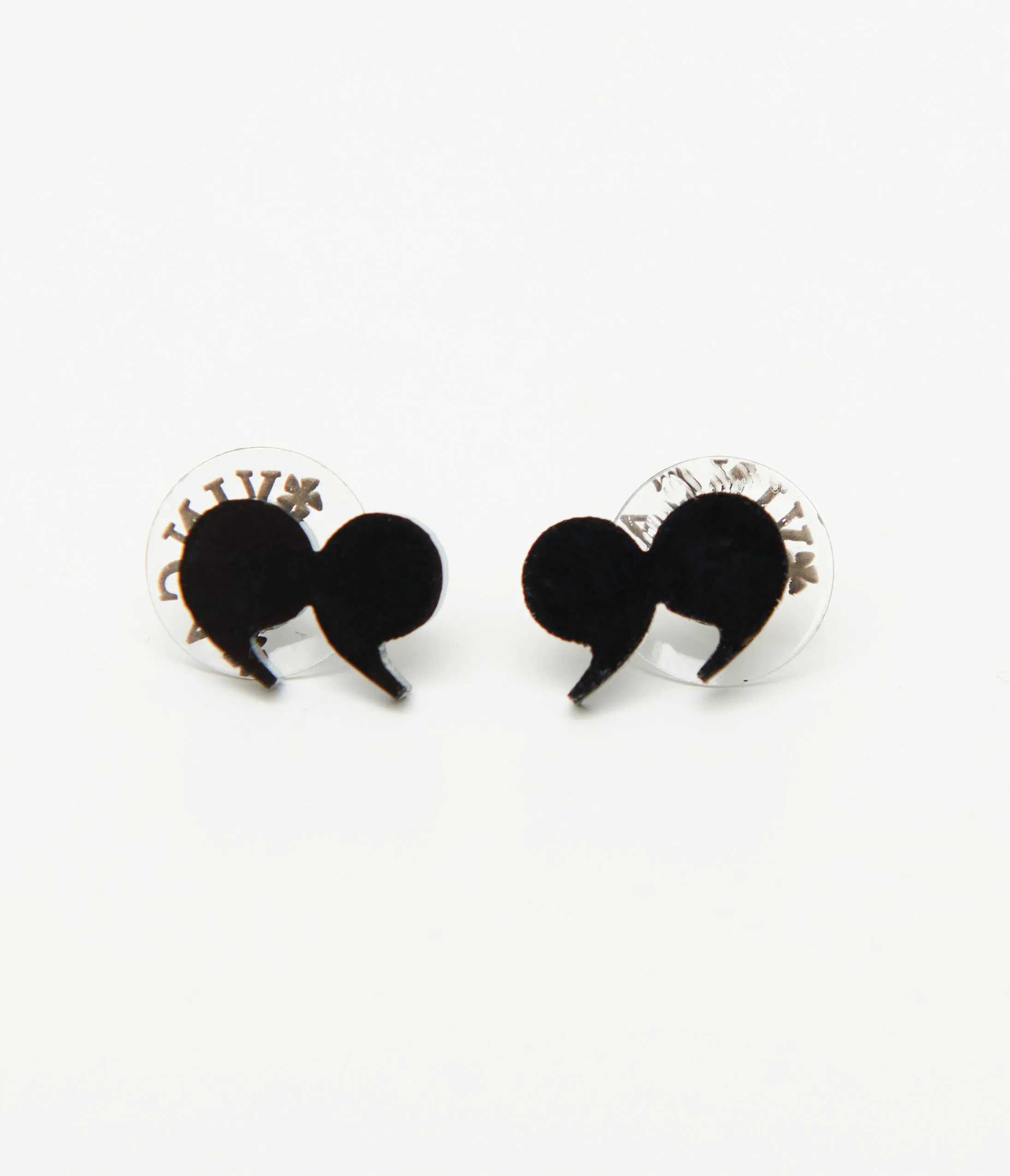 Black Quotation Mark Stud Earrings