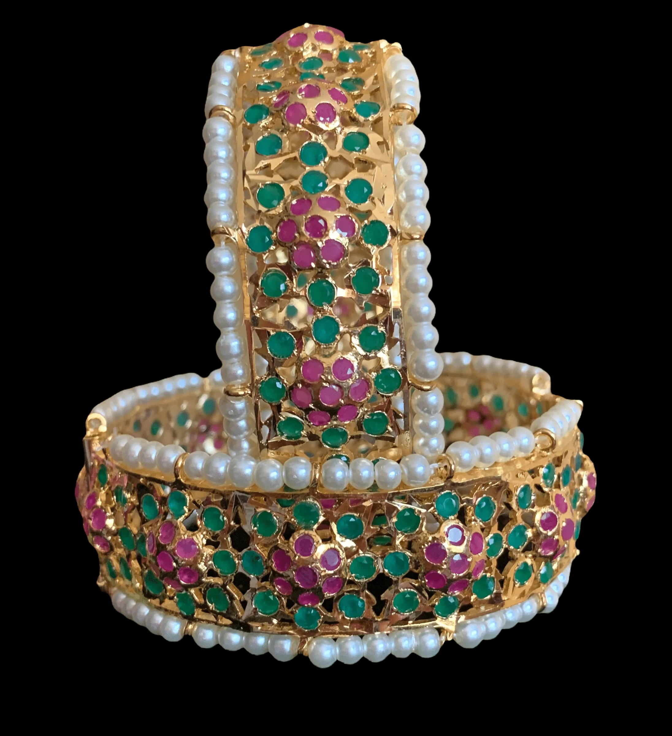 BR5 Neema bridal Hyderabadi set in golden pearls(SHIPS IN 4 WEEKS )