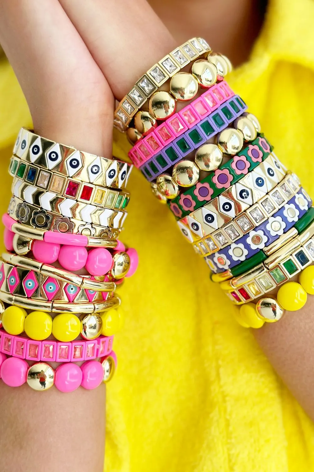 Bubble Bracelet | Hot Pink & Gold