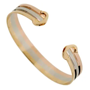 Cartier C De Cartier White Yellow Rose Gold Cuff Bracelet