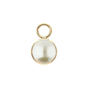 Charm Bottone Gold 10mm Cream Pearl