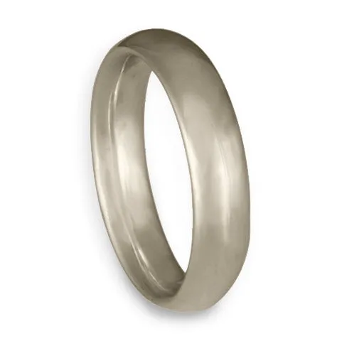 Classic Comfort Fit Wedding Ring, 14K White Gold 5mm Wide by 2mm Thick