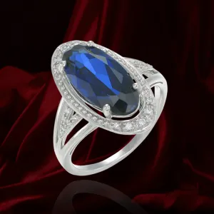 Classic Oval Blue Sapphire Ring