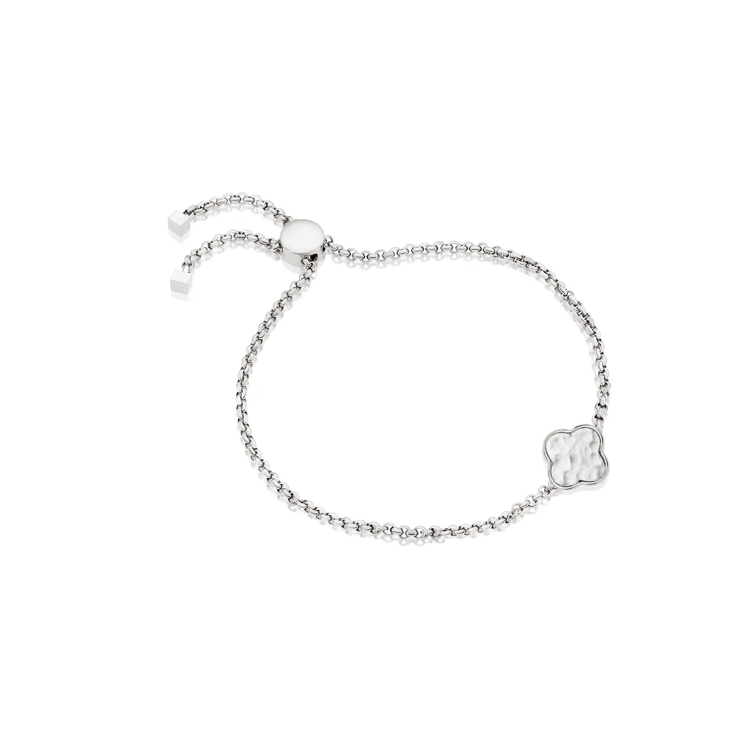 Clover Custom Name Bracelet (Silver)