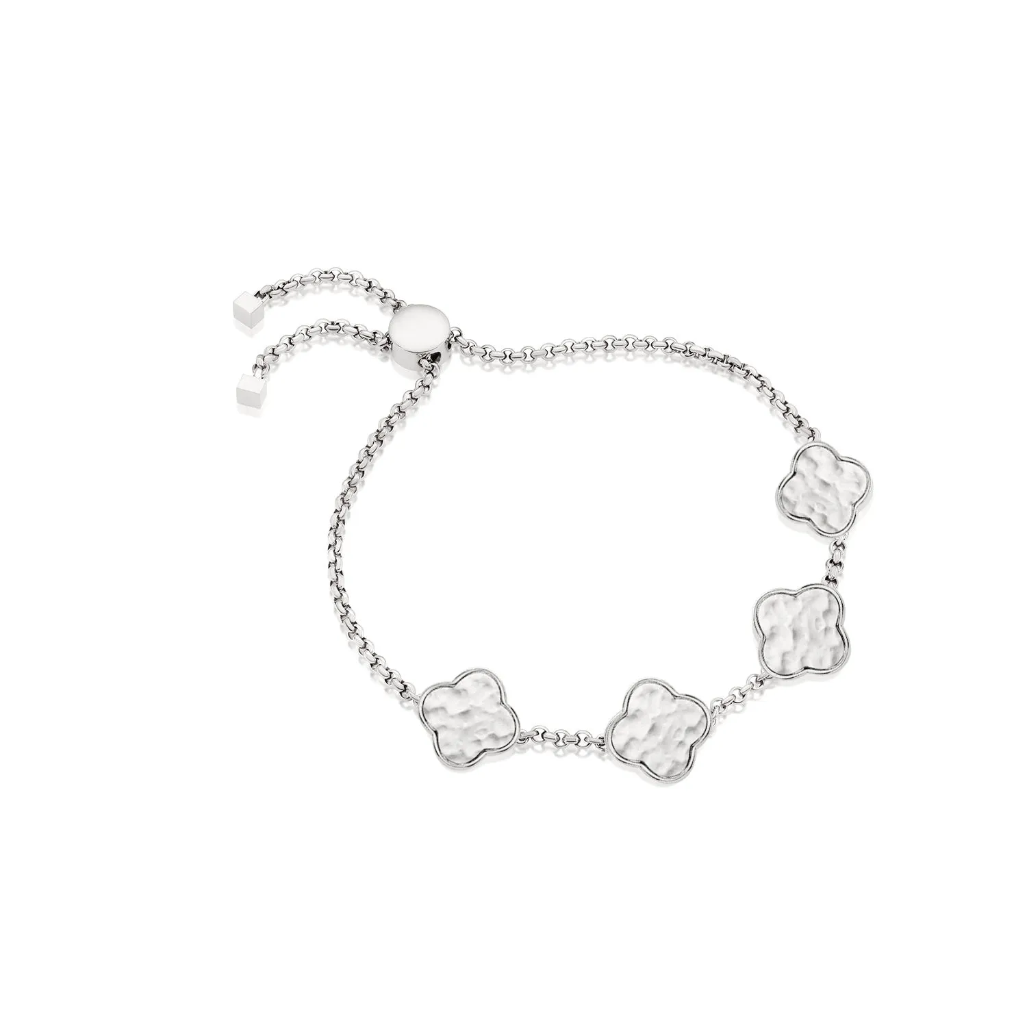 Clover Custom Name Bracelet (Silver)