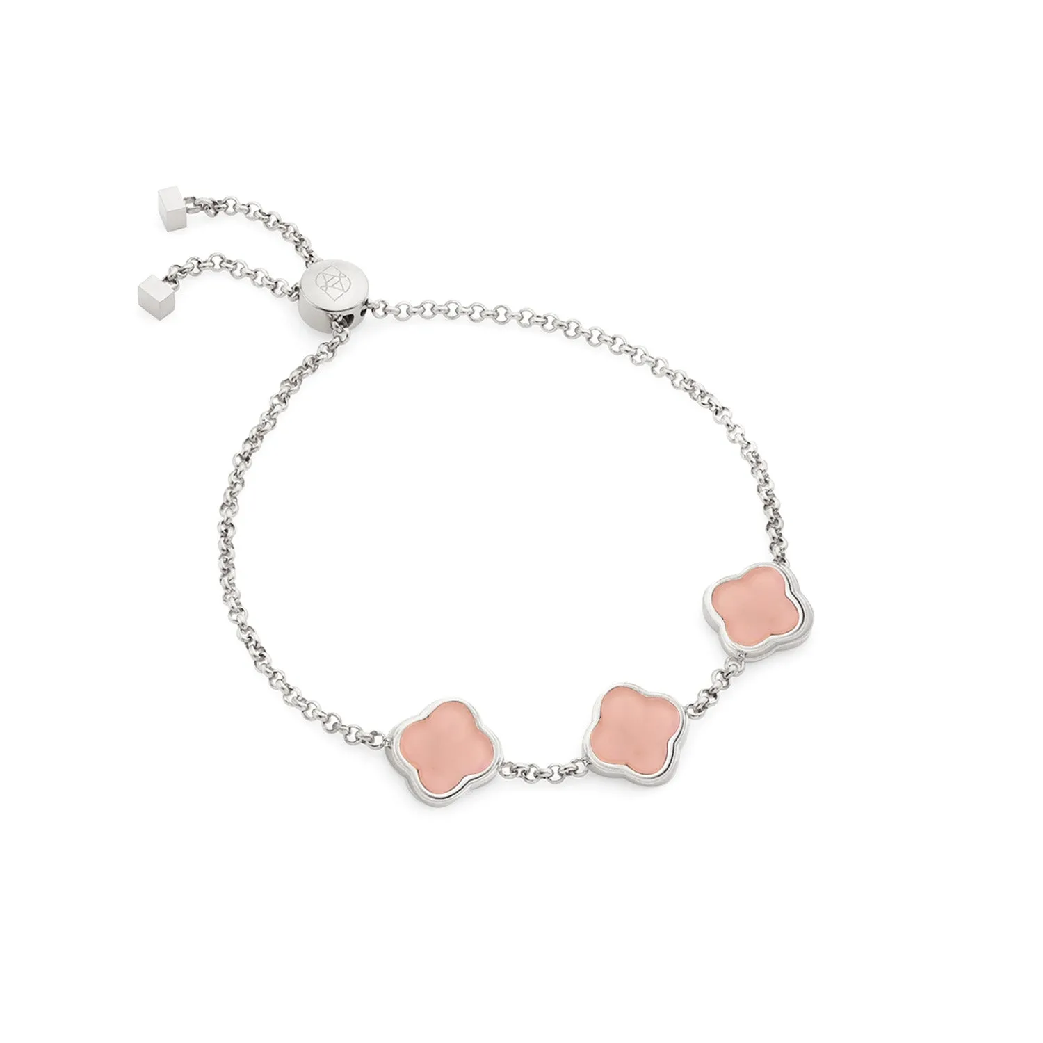 Clover Custom Name Bracelet (Silver)