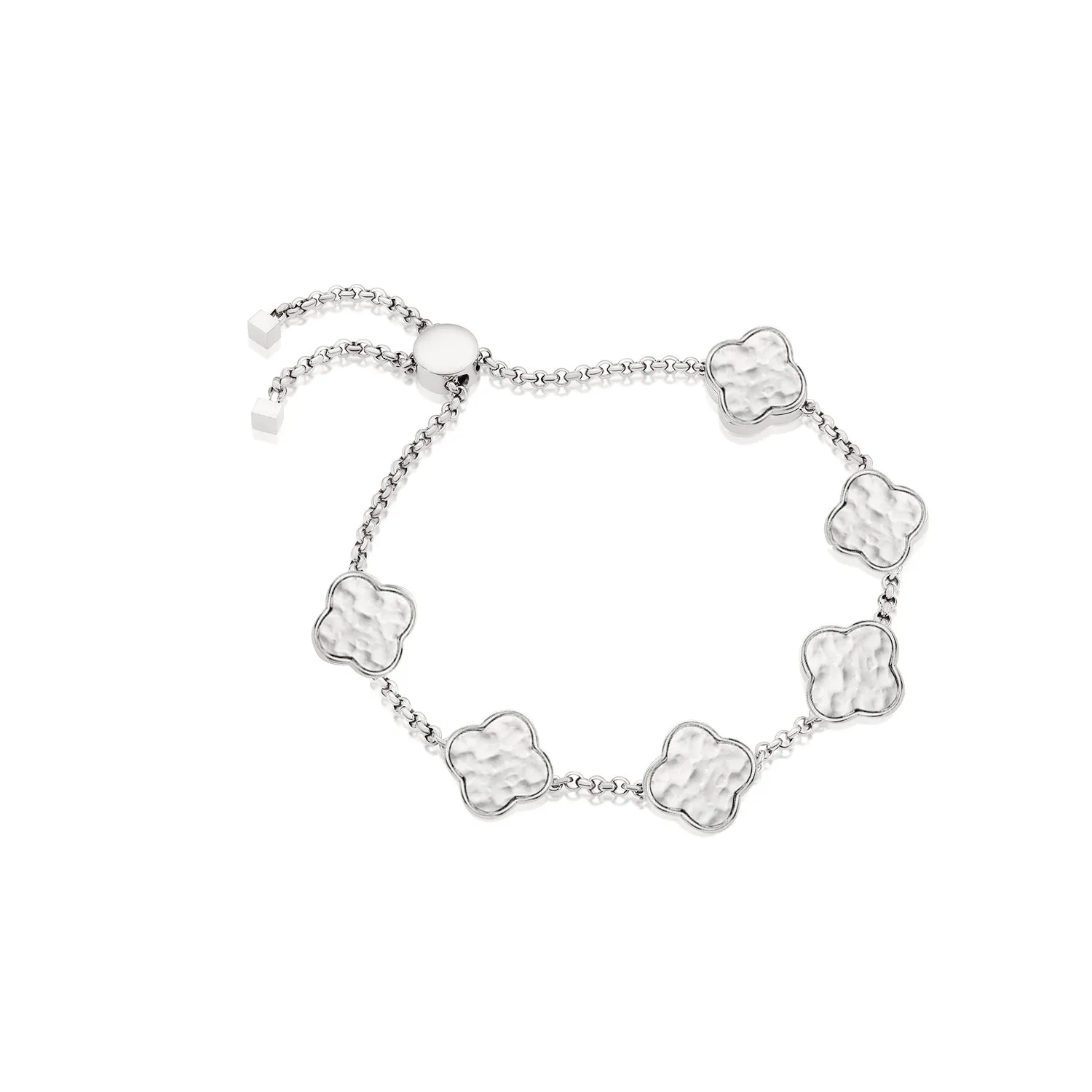 Clover Custom Name Bracelet (Silver)