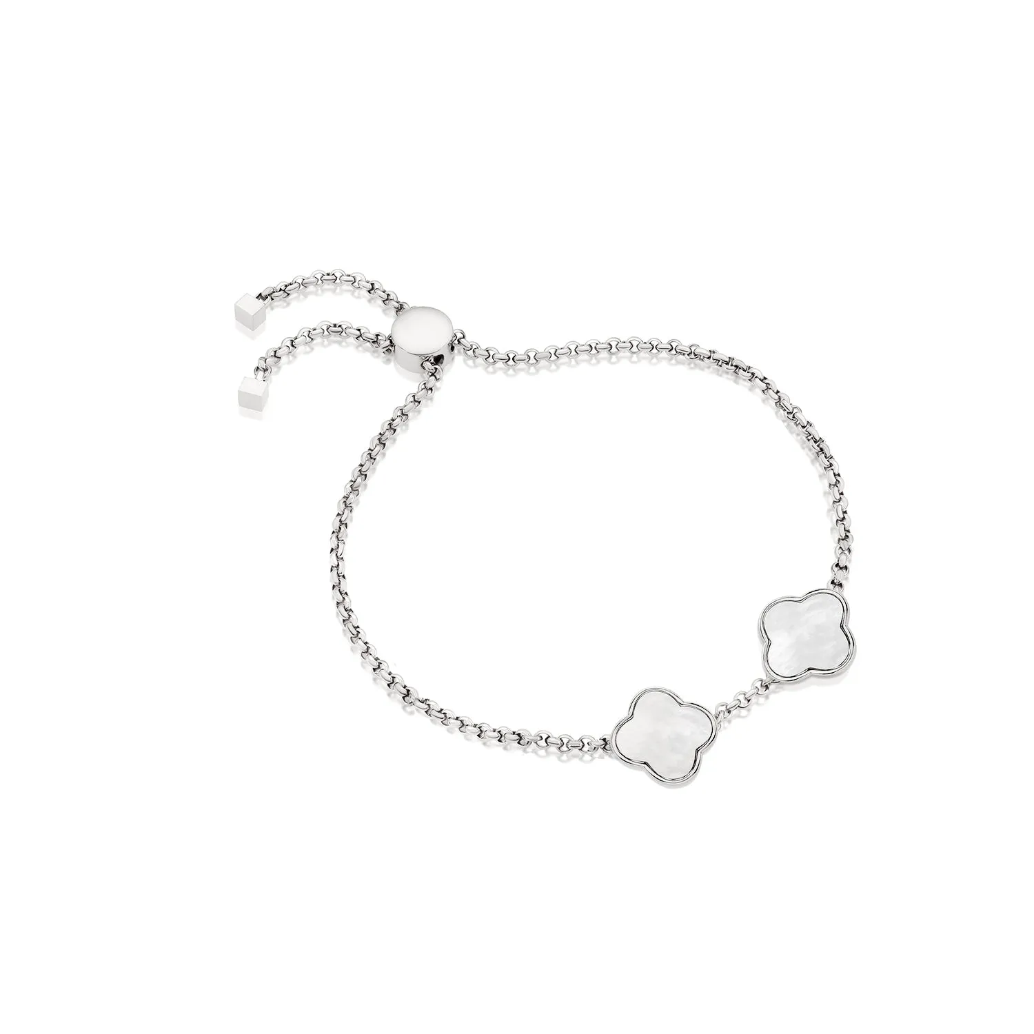 Clover Custom Name Bracelet (Silver)