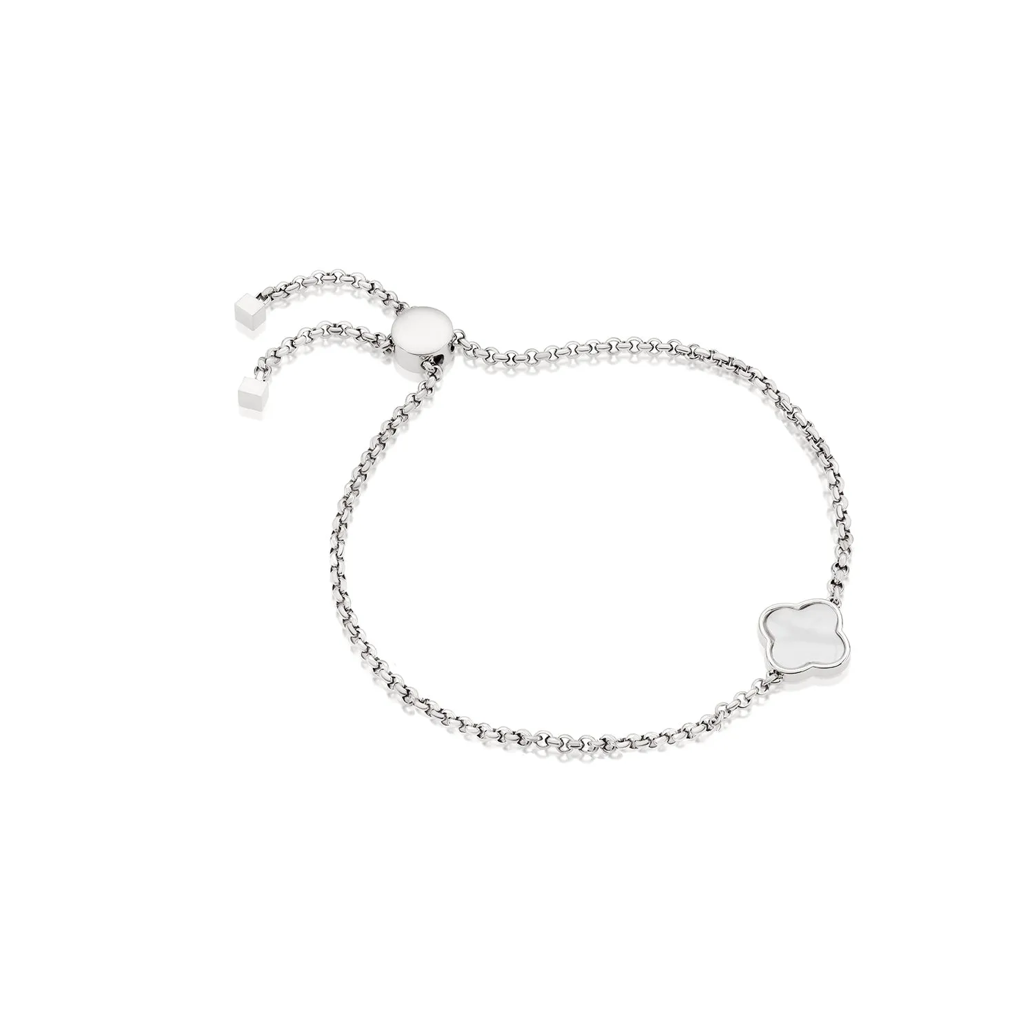 Clover Custom Name Bracelet (Silver)