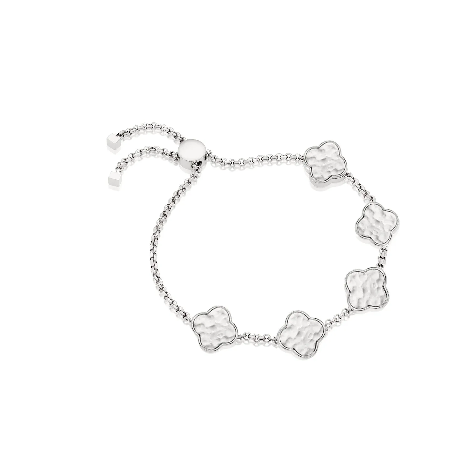 Clover Custom Name Bracelet (Silver)