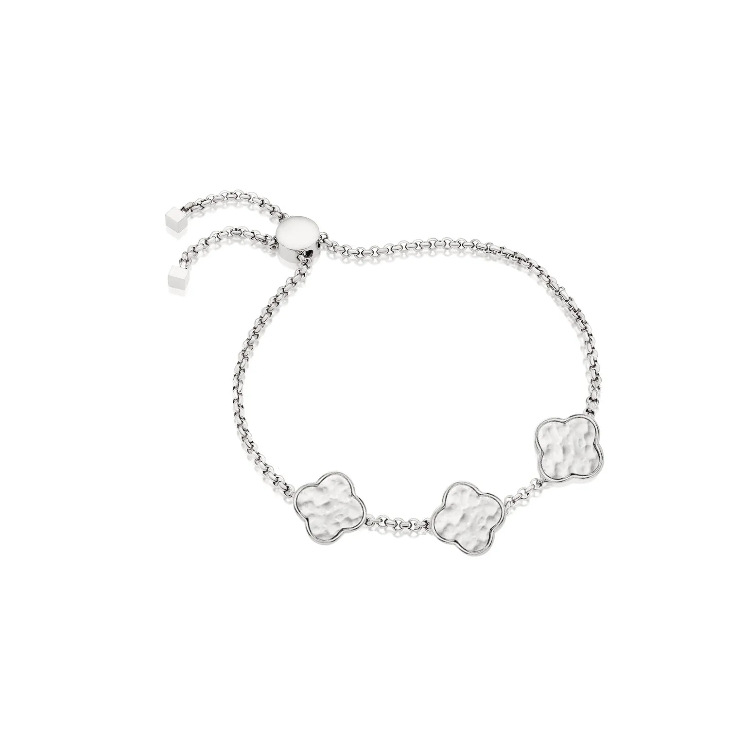 Clover Custom Name Bracelet (Silver)