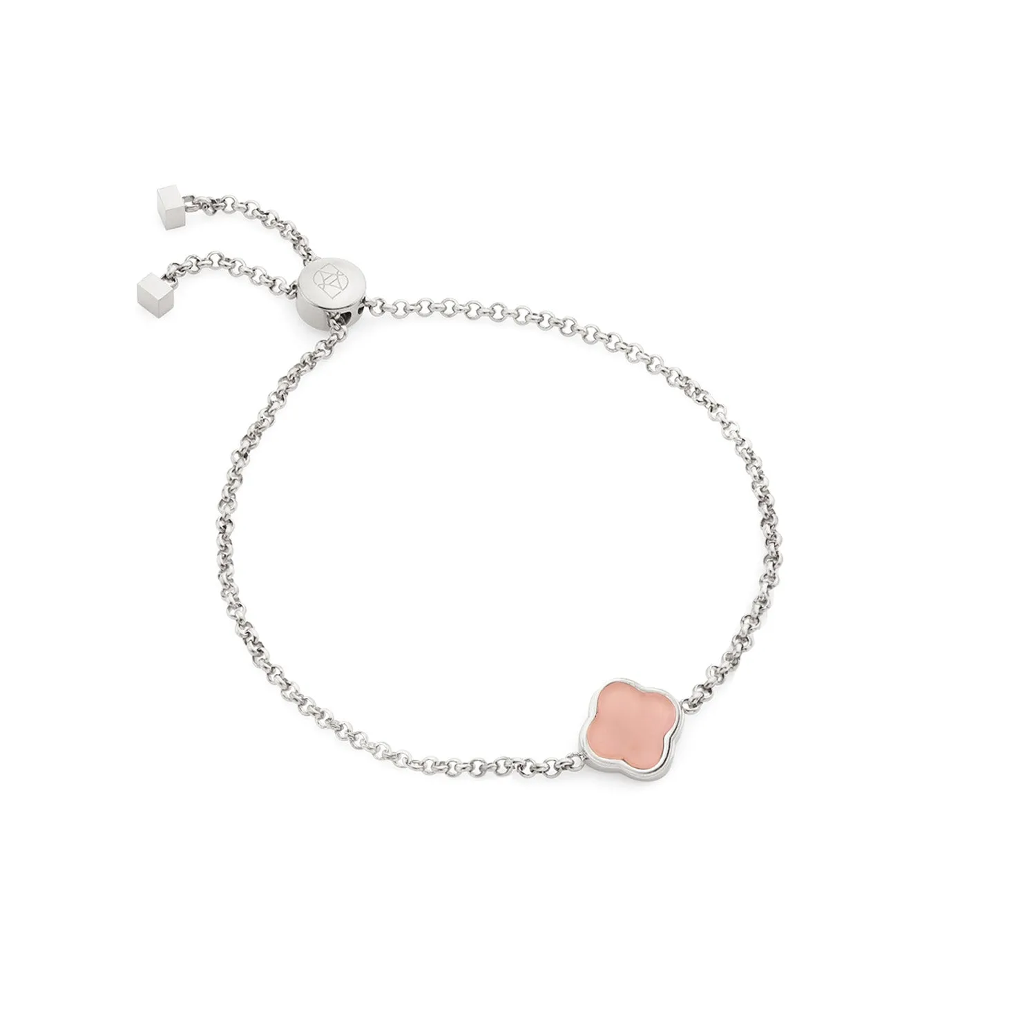 Clover Custom Name Bracelet (Silver)