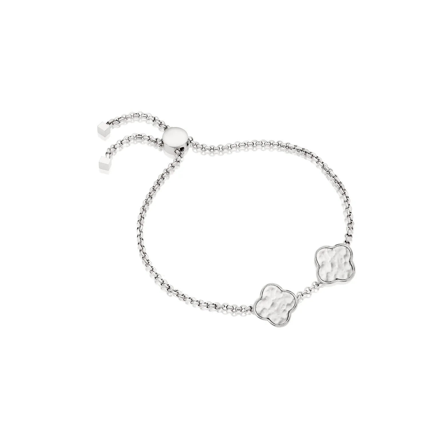 Clover Custom Name Bracelet (Silver)