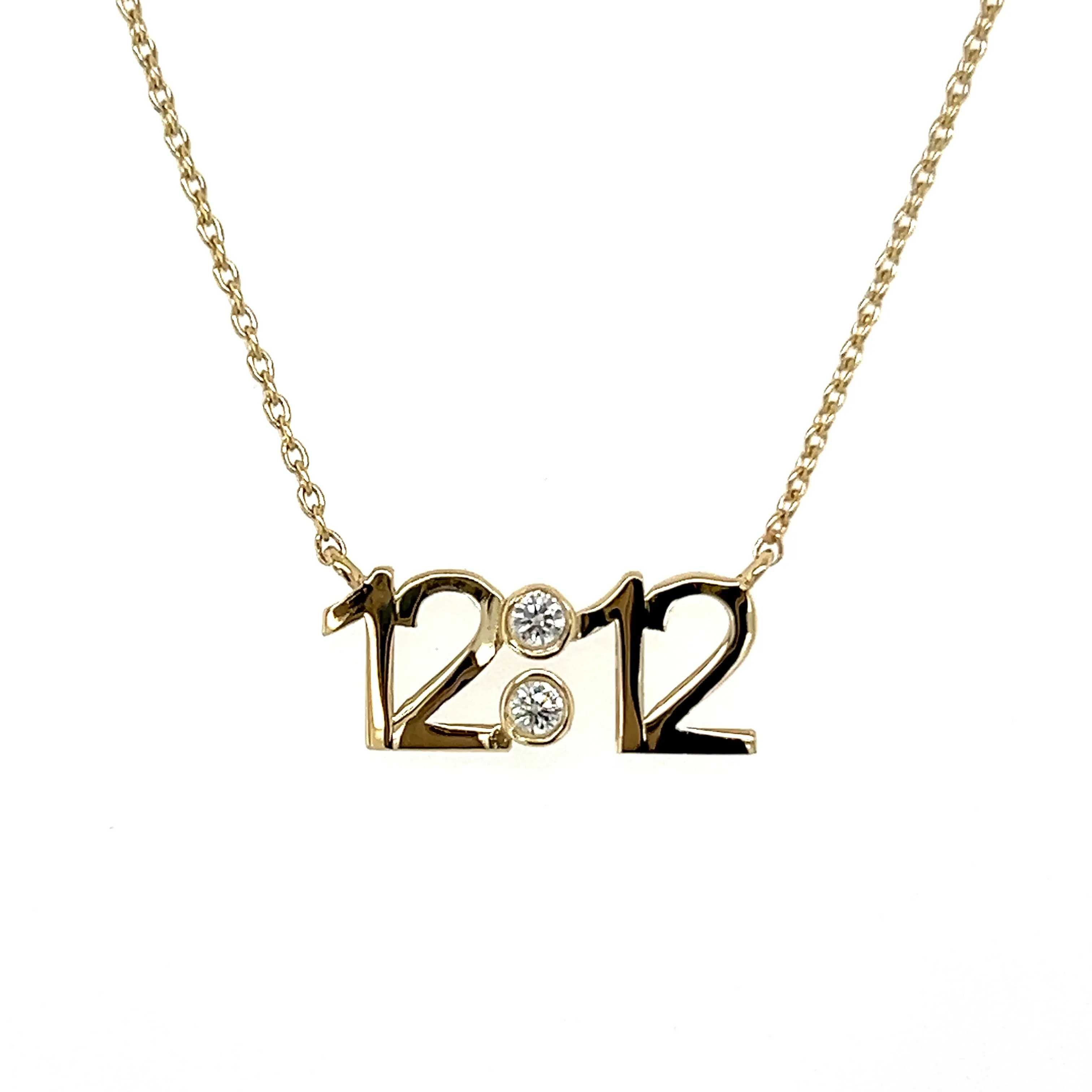 Custom Solid Gold Hour Necklace