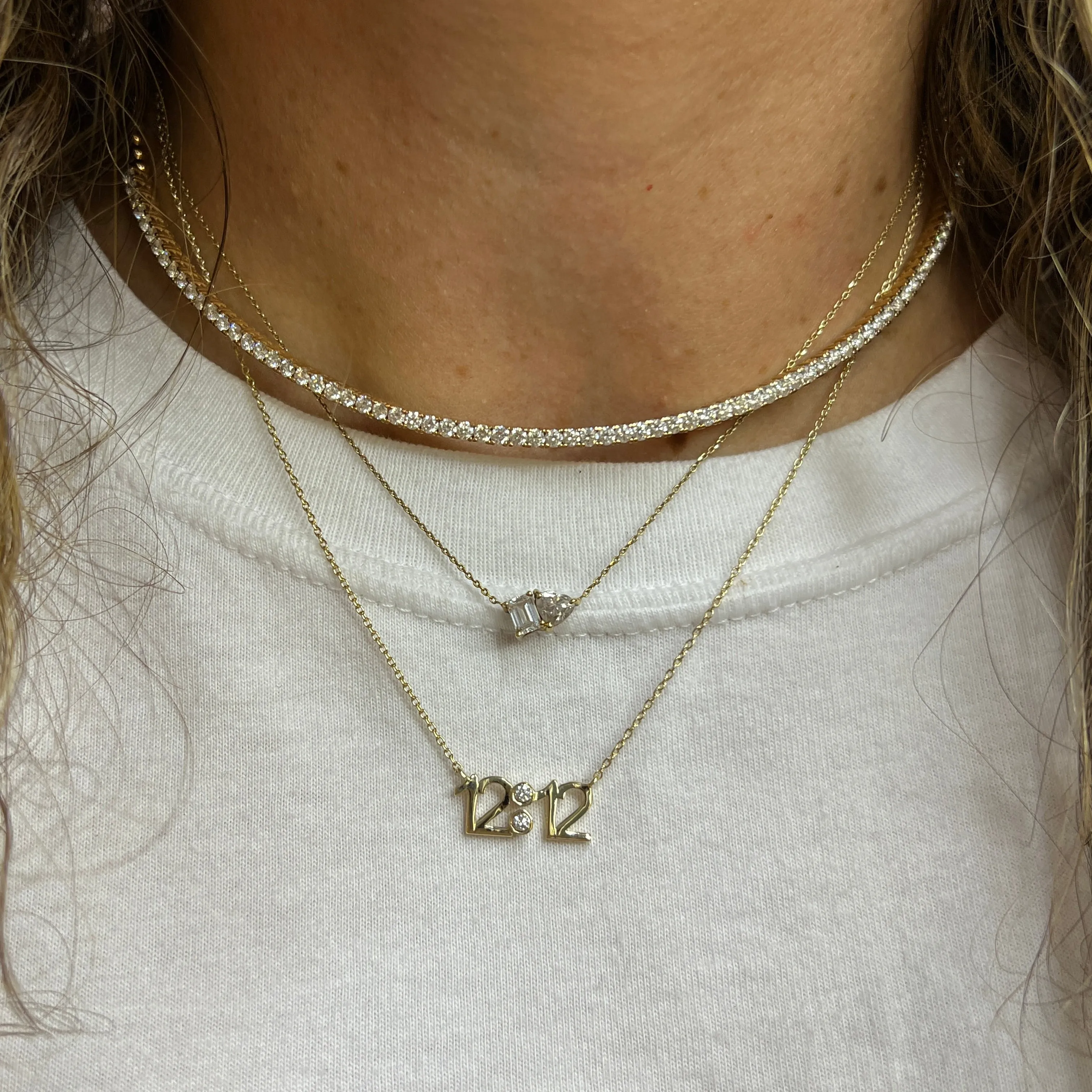 Custom Solid Gold Hour Necklace