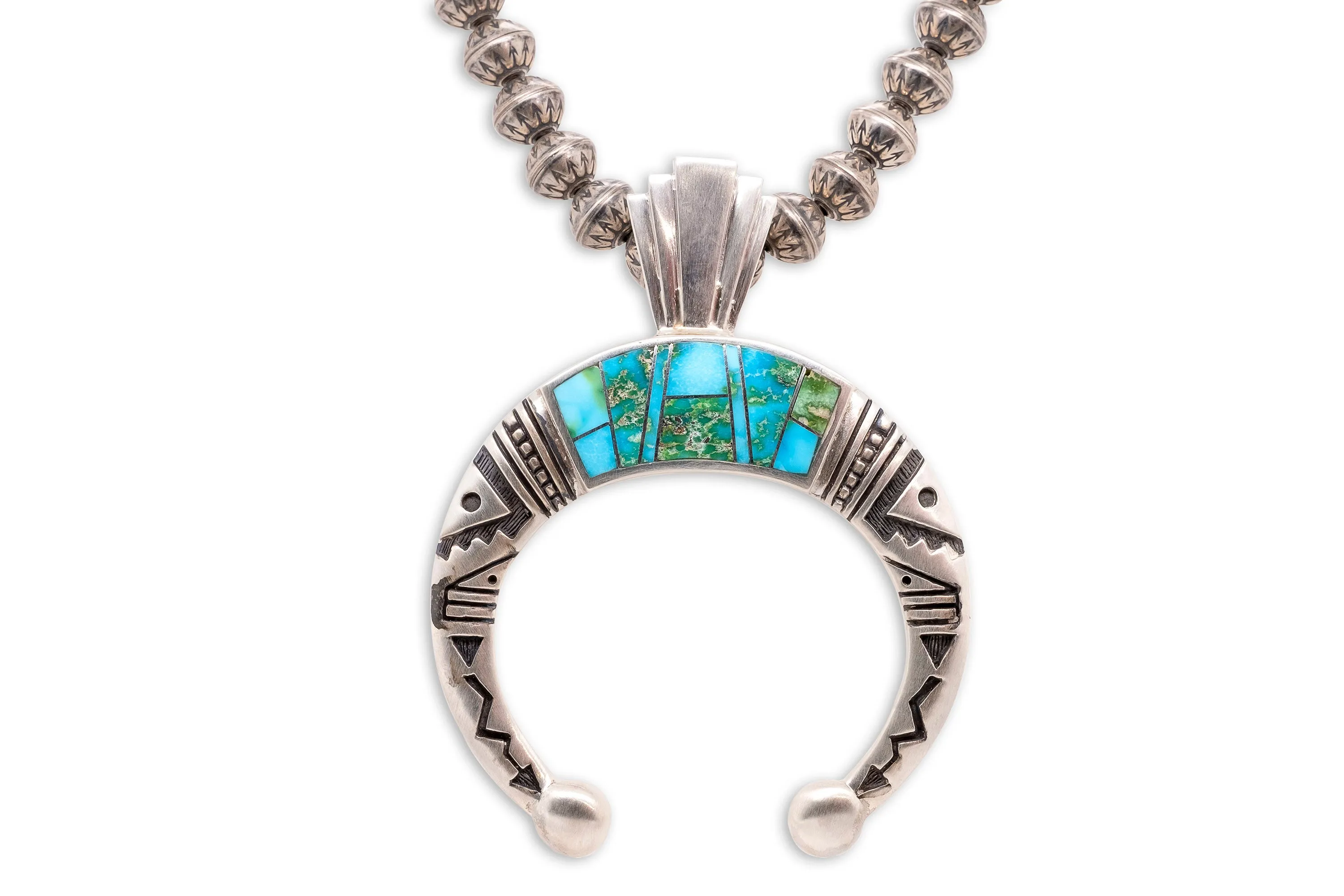 David Rosales Large Sonoran Turquoise Naja Pendant