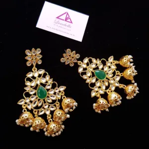 Designer Style Dangler Earrings With semi precious Stones