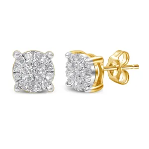 Diamond Earrings with 0.15ct of Diamonds in 9ct Yellow Gold