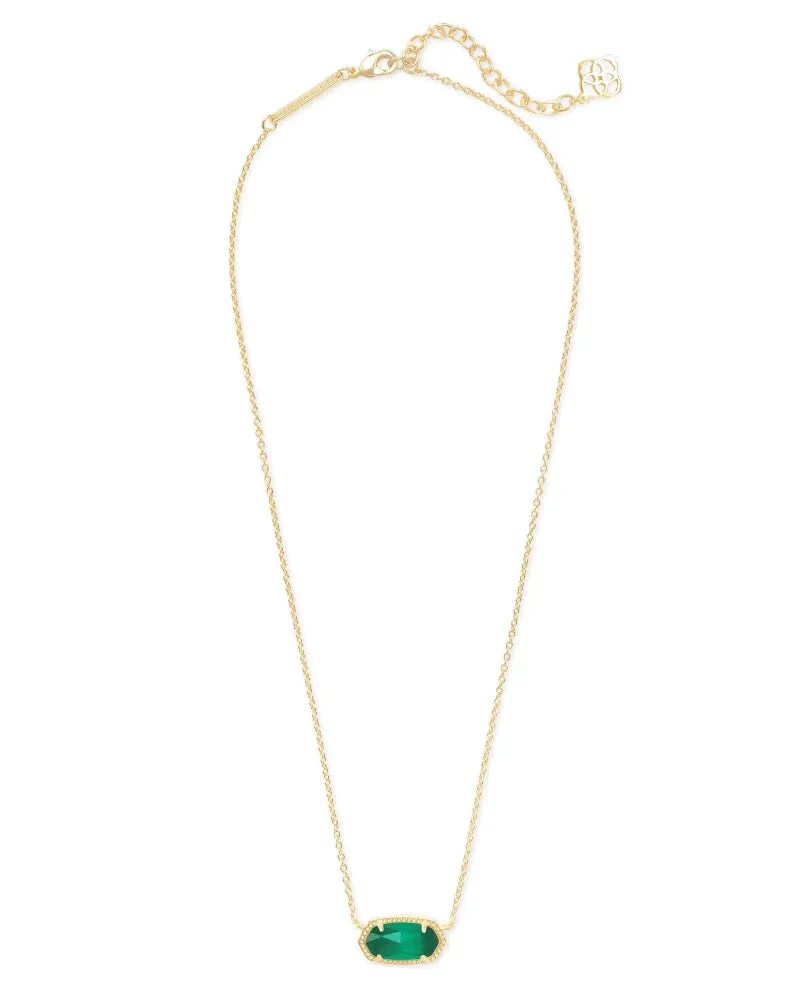 Elisa Gold Pendant Necklace in Emerald Cat’s Eye