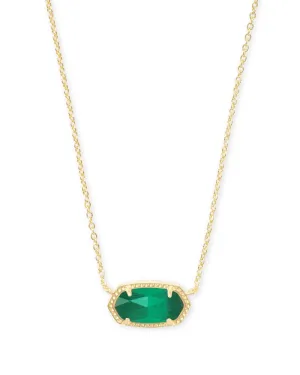 Elisa Gold Pendant Necklace in Emerald Cat’s Eye