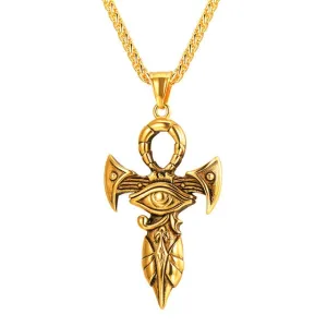 Eye of Horus Gold/Stainless Steel Protection Amulet