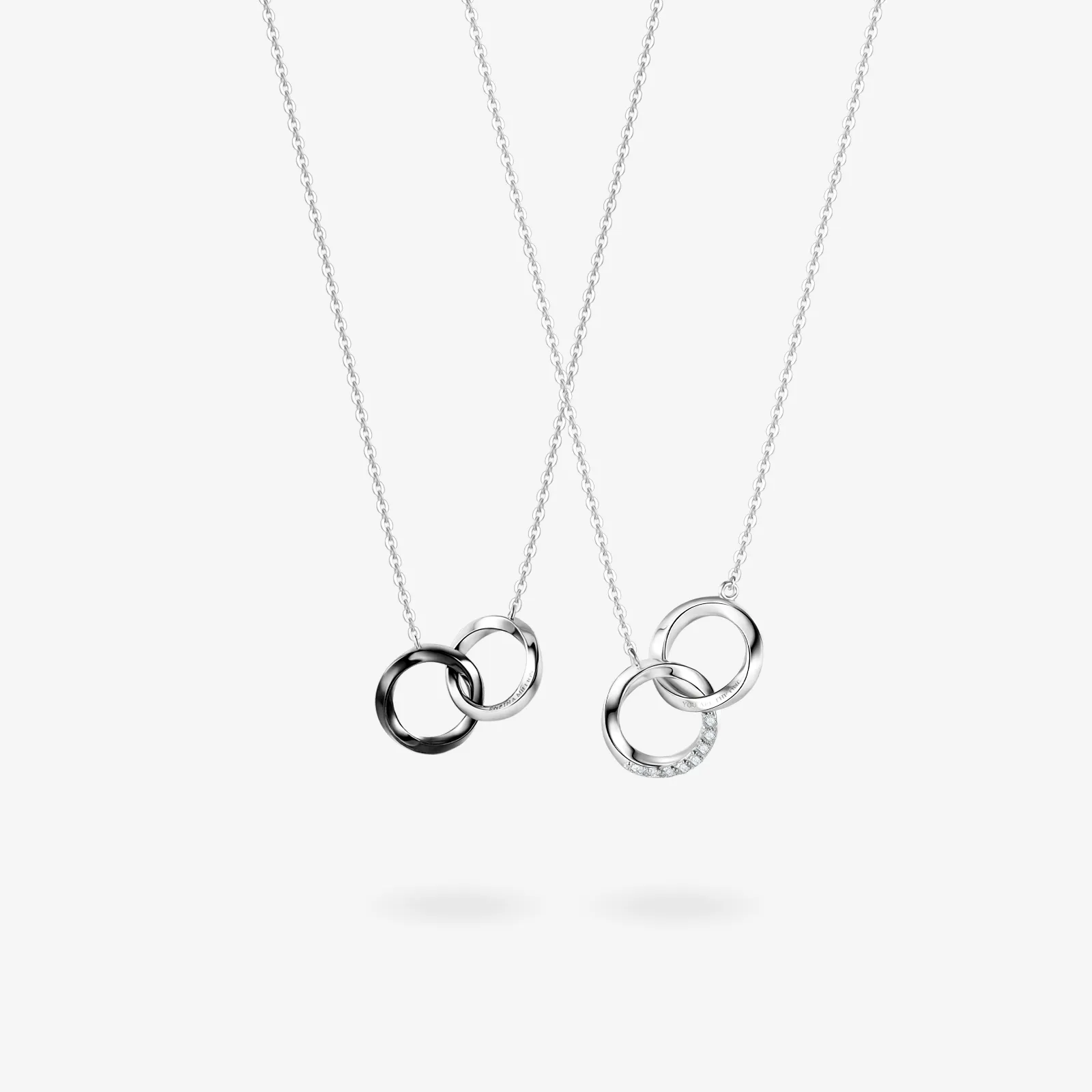 FANCIME "Together" Interlocking Sterling Silver Necklace