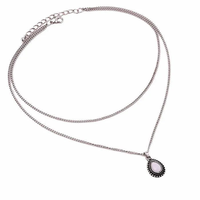 Fashion Drop Double Style Necklaces Women Chain